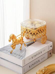 Hộp quà tặng bằng thủy tinh, thiết kế hiện đại kiểu xe ngựa, thích hợp cho tiệc tùng, đồ dùng học tập, đựng thực phẩm, kẹo, sô cô la, bánh quy, v.v. - Xem 6