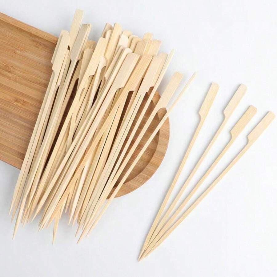 高品质竹签，带手柄，不易折断，精密加工，表面光滑，适用于水果串、炸串、辣火锅、烧烤、香肠、餐厅、火锅等。 - 多色 - 查看 1