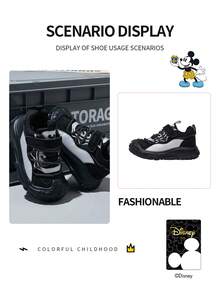 Disney Sản phẩm hợp tác chính thức với Mickey Mouse | Một đôi giày thể thao trẻ em, phù hợp cho sinh hoạt hàng ngày, lễ hội, thể thao và hoạt động ngoài trời. Giày ôm sát chân, chống trơn trượt, chống mài mòn và thoáng khí (Giày thể thao bé trai, giày ván trượt bé trai, giày thể thao trẻ em, giày thể thao bé gái, giày ván trượt bé gái) - màu đen - Xem 7