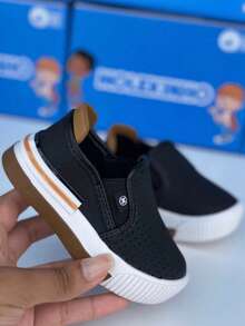 Baby Boy's Sneakers Slip On Shoes Easy To Put On Molekinho - màu đen - Xem 11