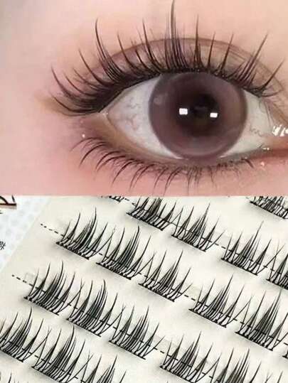 6 klastrów przezroczystych, warstwowych sztucznych rzęs w kształcie kwiatów kamelii, naturalny, puszysty, kwiatowy wzór w kształcie wróżki, segmentowany, z gradientem, miękka i lekka trzpień, długotrwały skręt, odpowiedni na randkę, do fotografii i makijażu ślubnego