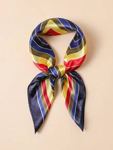 1 pezzo Sciarpa quadrata da 60 cm con stampa geometrica minimalista, accessorio versatile da donna per capelli, collo, uso quotidiano, spiaggia, vacanza, viaggio - Multicolore - Visualizzare 15
