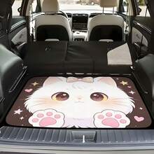 可爱猫咪图案超厚汽车后备箱垫，防水防尘易清洁，适用于SUV、轿车和卡车，有效保护后备箱。 - 100cm*75cm - 查看 6