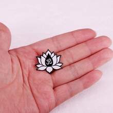 Yoga Lotus OM Lapel Hard Enamel Pin Spiritual Badge Jewelry Decoration - 黑 - 查看 4