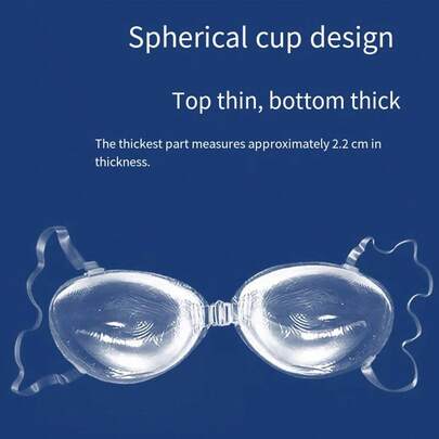 1片装女士粘性聚拢胸贴，硅胶材质，隐形肩带，凸显乳沟设计，自粘式，适合搭配婚纱/礼服、约会、早午餐、音乐节等场合。