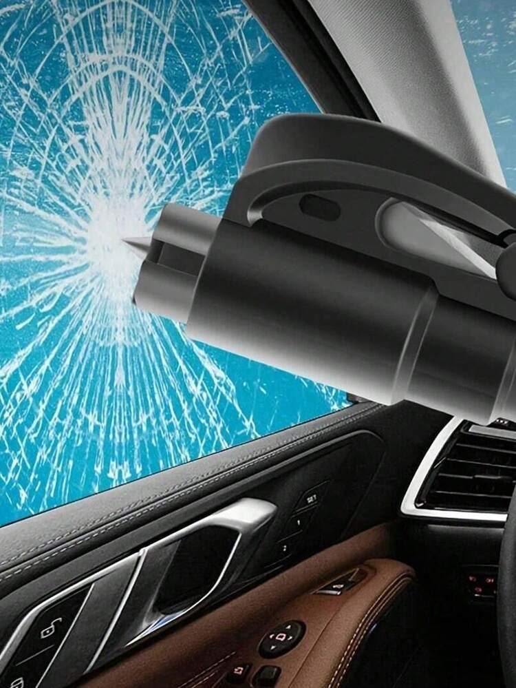 2-In-1 Emergency Safety Belt Cutter With Keychain, Hammer, Mini Fire Extinguisher, Car Escape Tool, Window Breaker, Portable Rescue Tool Keychain, Emergency Hammer, Car Emergency Escape Device Window Breaker, Multi-Function Emergency Window Glass Rescue Tool - Easily Break Glass And Cut Seatbelt In Emergency Situations, Cute Goth Y2K Style Student Car Accessories, Multi-Color - Multicolor - View 2