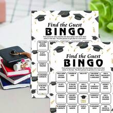 Class Of 2026 Graduation Bingo Game Set, Graduation Party Interactive Cards, Paper Printed Game Props, For 2026 Graduation Gathering Ceremony Events, Multi-Player Party Tabletop Games, Party Decorations Entertainment Supplies - Style 1 - View 6