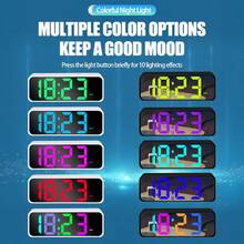 16.0cm Large LED Display Digital Alarm Clock With Voice Control, Adjustable Brightness, Dual Power Mode (USB Or AAA Battery), Rectangular Plastic Travel Alarm Clock Suitable For Bedroom, Living Room, Office - Movie Theme - Multicolor - View 3