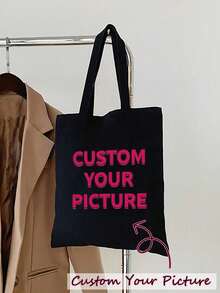 Custom Shopping Bag Upload Images Customized Tote Bag, Tote Bag With Customizable Pictures And Text, Reusable Grocery Bag - Multicolor - View 15