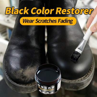 Läderrestaurerings- och färgkit, inkluderar färgborste, färg för sko- och väskor, lämplig för att förnya och reparera färg på läderskor, väskor, jackor, soffor - åtgärdar slitet, gulnat, sprucket och repigt läder