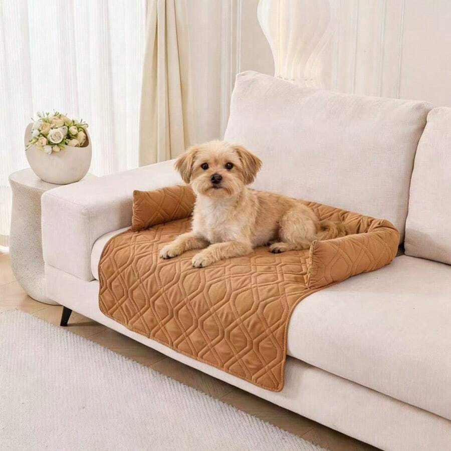 1件装极简柔软宠物垫，防污沙发垫，宠物毯，方形宠物床垫，适用于猫狗 - 彩色 - 查看 1