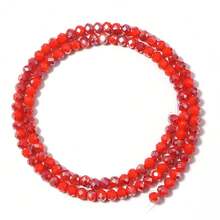 1pc Faceted Abacus Bead Crystal Flat Bead Multi-Color Loose Beads, Fashionable Colorful Cute Electroplated Versatile All-Match DIY Beads For Bracelets, Necklaces, Jewelry Making, Phone Straps, Keychains - Semi-electroplated Red Porcelain - View 11