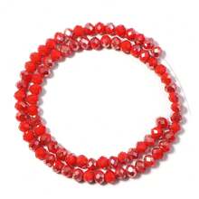 1pc Faceted Abacus Bead Crystal Flat Bead Multi-Color Loose Beads, Fashionable Colorful Cute Electroplated Versatile All-Match DIY Beads For Bracelets, Necklaces, Jewelry Making, Phone Straps, Keychains - Semi-electroplated Red Porcelain - View 10