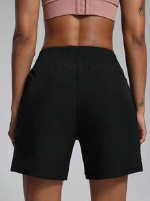 Women's 2-Pack Plus Size Casual Sports Shorts, Solid Color With Pocket, Comfortable Breathable Loose Shorts For Cycling, Running & Fitness - 彩色 - 查看 3