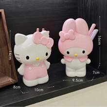 SANRIO 1个、Melody、化妆刷收纳盒，可作桌面整理器、铅笔盒、背包使用，是返校必备、化妆师收纳的理想之选，也适合作为万圣节、复活节、感恩节礼物。（部分工艺品可能存在轻微瑕疵，可擦拭干净） - 彩色 - 查看 3