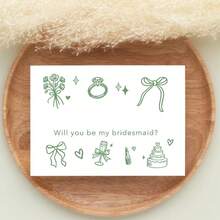 Bạn có muốn làm phù dâu của tôi không? Thiệp mời phù dâu, nơ cài tóc, thiệp mời phù dâu, quà tặng phù dâu, thiệp quà tặng cho tiệc cưới - 1PC - Xem 2