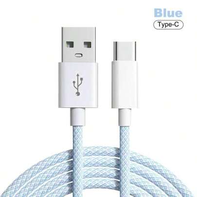 This USB-A To Type-C Fast-Charging Cable Features A Nylon-Braided Design And Is Available In Two Lengths:3.3 Feet And 6.6 Feet.Whether Indoors,Outdoors,While Traveling,Or In Your Car,It Meets All Your Charging Needs.The Cable Supports Fast Charging Ranging From 18W To 60W And Is Compatible With TheiPhone 17/16/15/Pro/Pro Max, And Other Android Smartphones.