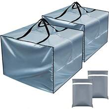 Patelai - 2 bolsas de cojín de 32 x 32 x 24 pulgadas para almacenamiento de patio al aire última intervensión impermeables bolsas de embalaje Oxford para mudanzas con asas de cierre para - Gris - Ver 8