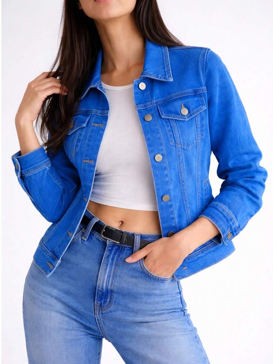 Denim Jacket - Dusty Blue - View 1