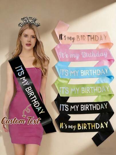 Diy Customizable Ribbons - Personalize Your Text/Name/Blessings, Available In 6 Colors (White, Black, Blue, Gold, Pink, Red), Suitable For Graduation Ceremonies, Bridal Parties, Bridesmaid Gifts, Proms, And Weddings.