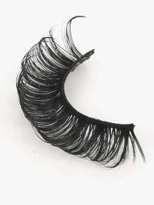 7 Pairs Fashionable Criss-Cross False Eyelashes - Black - View 5