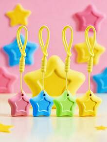4pcs Anti-Drop Star-Shaped Random Color Erasers With String, Super Clean No Crumbs, Suitable For Students, Finding Small Items, Perfect For School Year Gifts - Multicolor - View 2