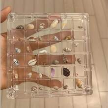 1pc Square Acrylic Seashell Display Box, Transparent Specimen Showcase With 36 Compartments, Magnetic Lid, High Clarity, Suitable For Daily Collection - Multicolor - View 6