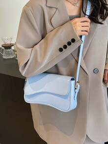 Bolso de hombro versátil para mujer, adecuado para el uso diario, viajes, compras y paseos - Celeste - Ver 5
