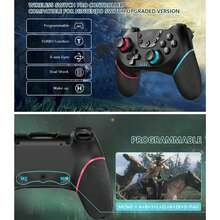 Byteuni 1pc 无线游戏手柄，兼容 Switch/Lite/OLED/Switch 2 Pro，Switch 摇杆游戏手柄，内置 550mAh 电池，支持唤醒、陀螺仪轴、连发、双震动和截图功能（升级版） - 彩色 - 查看 7