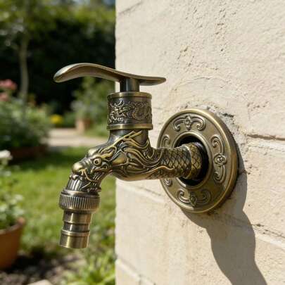 Klasik Avrupa Retro Tekli Soğuk Duvar Musluğu, Çinko Alaşım Malzeme, Mutfak Lavabosu, Çamaşır Makinesi, Bahçe ve Banyo İçin Uygundur