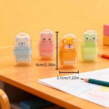 4pcs Cute, Durable And Precise Space Pet Erasers, Convenient To Use Anytime Anywhere! - Animal Shapes - View 9