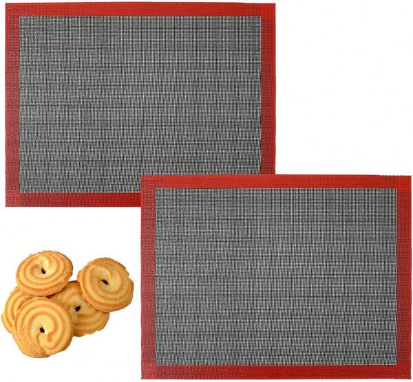 2 Piezas Tapetes de Silicona Perforados de 15.7"*11.7" Hoja de Hornear de Silicona Reutilizable Estera de Cocción Transpirable Estera de Galletas para Galletas, Pan y Pastelería, Suministros de Hornear para Horno