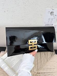 休闲手拿包，新款小众时尚简约信封包，女士款 - 黑色 - 查看 8
