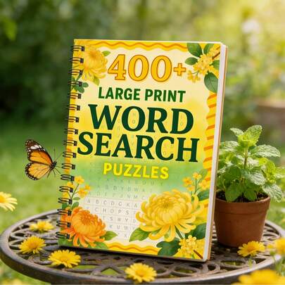 "2026 Big Book Of Word Search" & "400+ Large Print Word Search Puzzles" Spiral Notebook.Brain Games Word Search Journals For Seniors, Adults & Puzzle Lovers.Perfect Gift For Seniors, Puzzle Enthusiasts & Anyone Needing Relaxing Brain Training.