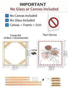 SURELIFE 1 套（4 根木条）DIY 画布画框套件，仅含画框套件，不含画布或玻璃，易于组装，画布尺寸应比画框大 5 厘米，适用于画布绘画，尺寸：30x40、40x60、50x70 厘米（12x16、16x24、20x28 英寸） - 彩色 - 查看 20