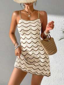 Women's Summer Bohemian Ombre Hollow-Out Sexy Sheer Cover-Up Camisole Mini Dress Vacation Beach - Nhiều màu 3 - Xem 5