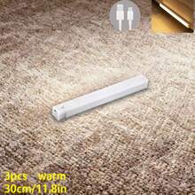 1 pièce Barre lumineuse à détecteur de mouvement LED, détection à 120°, blanc froid/blanc chaud, adsorption magnétique sans perçage, chargement Type-C 300 mAh, lumière pour armoire, couloir, 10/20/30/50 cm - Bande lumineuse à détecteur de mouvement - Voir 12