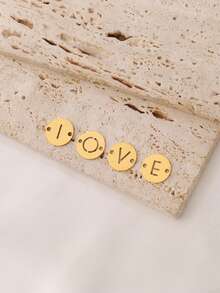 3个/套 字母连接吊坠 不锈钢 A-Z 字母吊坠 18K PVD 镀层 DIY 耳环 手链 首饰制作 - 吊墜 - 查看 7