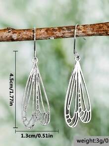 1 par de pendientes con colgante geométrico retro, adecuados para uso diario, fiesta y como regalo de joyería de viaje para mujeres - Plateado - Ver 2