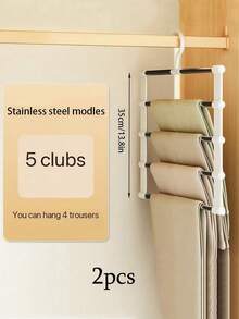 2pcs/1pc Foldable Magic Pants Hanger - Multifunctional Storage Rack For Jeans, Scarves, Wardrobe Organization - Multicolor - View 11