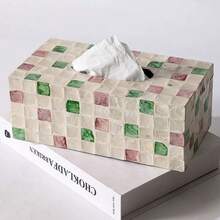 INS Style Light Luxury Natural Shell Decorative Tissue Box, Suitable For Living Room And Dining Room, Creative Desktop Storage - Multicolor - View 8