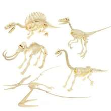 一套3D恐龙骨骼化石模型（需自行组装），逼真的恐龙骨骼模型套件，DIY史前生命科学展示模型，科普教育学习道具，生物结构认知教学辅助工具，精细的骨骼结构，适用于研究和展览，增强动手能力和空间思维，适用于科学展览、课堂教学、家庭收藏、办公室装饰和科学教育 - 多款 - 查看 6