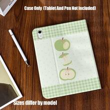 Book Slot Tablet Protective Case, Pencil Slot, Anti-Drop, Slim Full Protection, Precise Cutouts. Classic Black With White Polka Dots Pattern. Fresh Light Green Plaid And Polka Dots Background. Suitable For IPad Mini 4/5/6, 9.7/10.2/10.5/10.9/11/12.9/13 Inch, Pro/Air 4/5/6/7, 10th/11th Gen, And Galaxy Tab A7Lite/A8/A9/A9Plus/S6Lite/S7/S8/S9/S10/S11/FE/Plus Series. - Multicolor - View 4