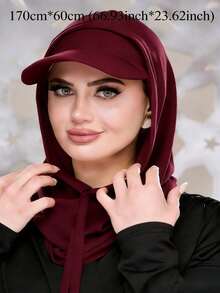 Khăn trùm đầu có mũ, khăn giữ ấm cổ, mũ che kín đầu, mặt nạ chống tia UV đa năng dành cho phụ nữ Hồi giáo, phù hợp cho mọi mùa. - khăn quàng cổ - Xem 2
