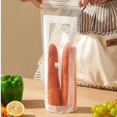 Túi đông lạnh Ood Storage, túi dài chống ẩm có khóa kéo, túi dày dặn có hai lớp kẹp chắc chắn.