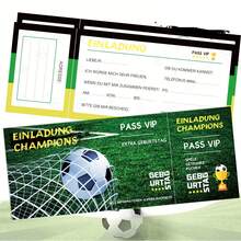 10/30 Thiệp Mời Tiệc Bóng Đá - Chủ đề Vé Sinh Nhật Bóng Đá, Thiết Kế Độc Đáo, Dành Cho Cả Nam và Nữ, Đã Điền Sẵn Thông Tin, Điền Nhanh, Thích Hợp Cho Tiệc Sinh Nhật Bóng Đá, Sự Kiện và Hoạt Động Trường Học. - A - Xem 7