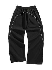 Men's Straight Leg Casual Pants, Fashionable Everyday Versatile Sweatpants, Suitable For Spring And Autumn - Black - View 2