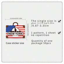 50pcs USA Vinyl Waterproof Graffiti Stickers, Famous American Landmarks, Laptop, Bottles, Bumper, Phone, Notebooks, Mexico, New York, Patch - 多色的 - 查看 3
