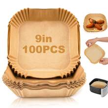 100pcs/ 200pcs Paper Air Fryer Liners, Non-Stick Baking Paper, Compatible With Most Air Fryers Air Fryer Kitchen Air Fryer Liners Air Fryer Paper Airfryer Air Frier - 本色 - 查看 1