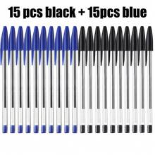 10/20/30/50支装中性笔，蓝/黑墨水，耐用便携，办公用品，文具（黑色） - 套裝 - 查看 2